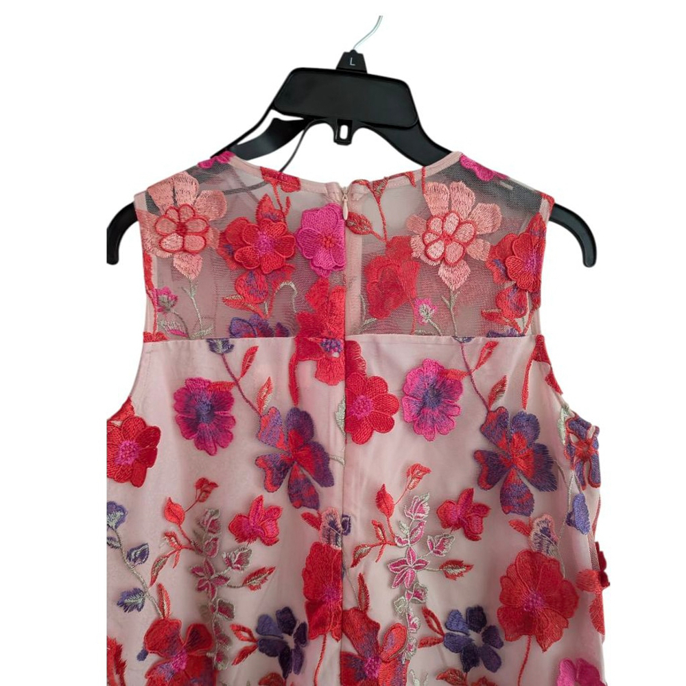 Women's Just Me Floral Embroidered Mini Dress Pink Red Size M - Picture 8 of 11